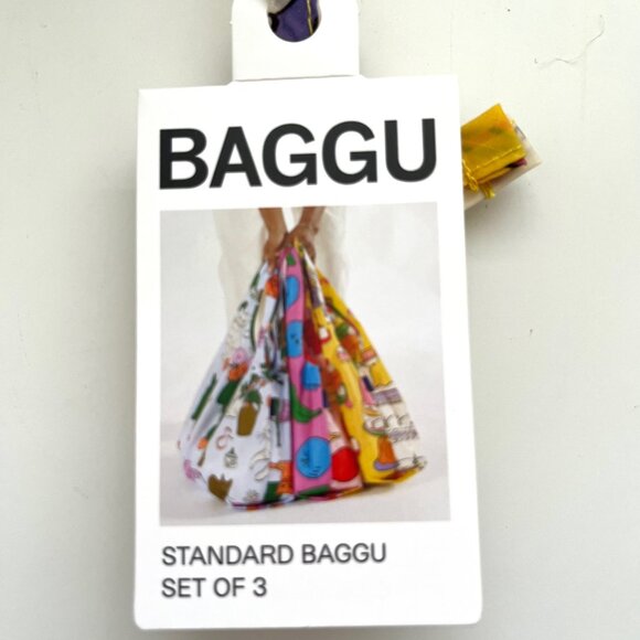 NWT BAGGU Set of 3 Standard Reusable Bags in Still Life Motif - Picture 4 of 9